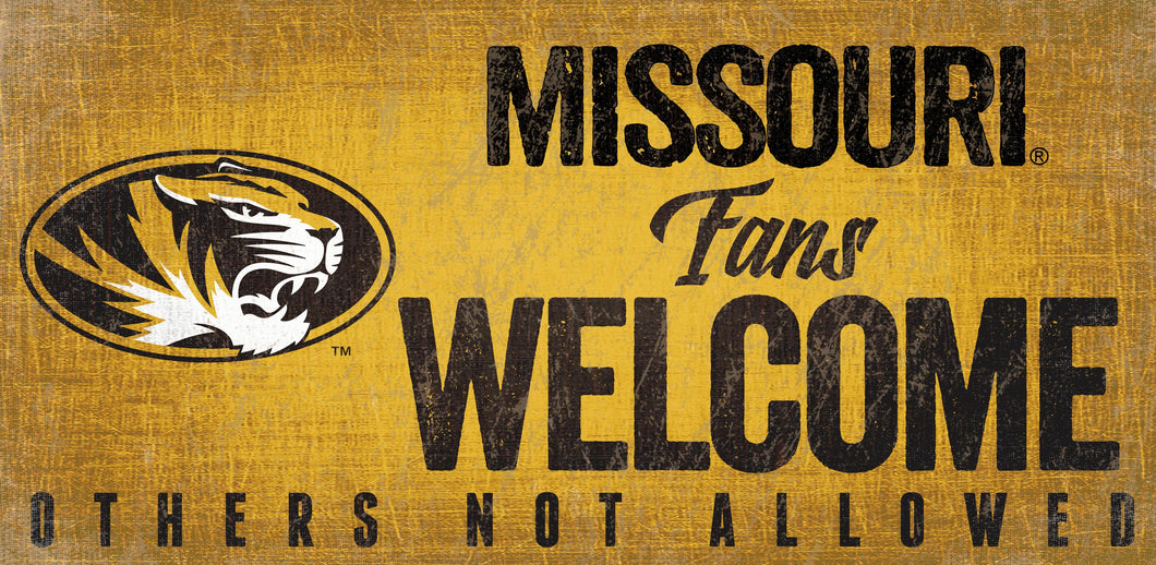 Missouri Tigers Fans Welcome Wood Sign