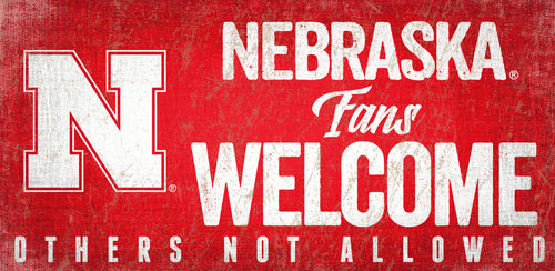 Nebraska Cornhuskers Fans Welcome Wood Sign 