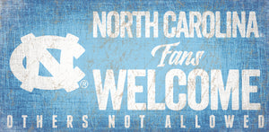 North Carolina Tar Heels Fans Welcome Wood Sign - 12" x 6"