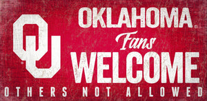 Oklahoma Sooners Fans Welcome Wood Sign