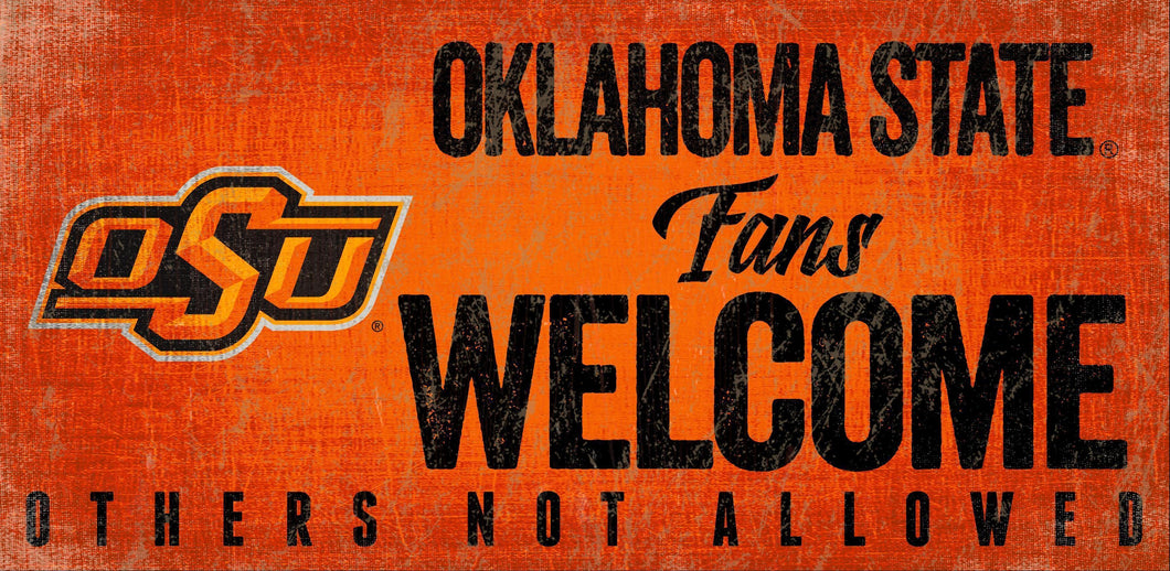 Oklahoma State Cowboys Fans Welcome Wood Sign 