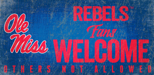 Ole Miss Rebels Fans Welcome Wood Sign