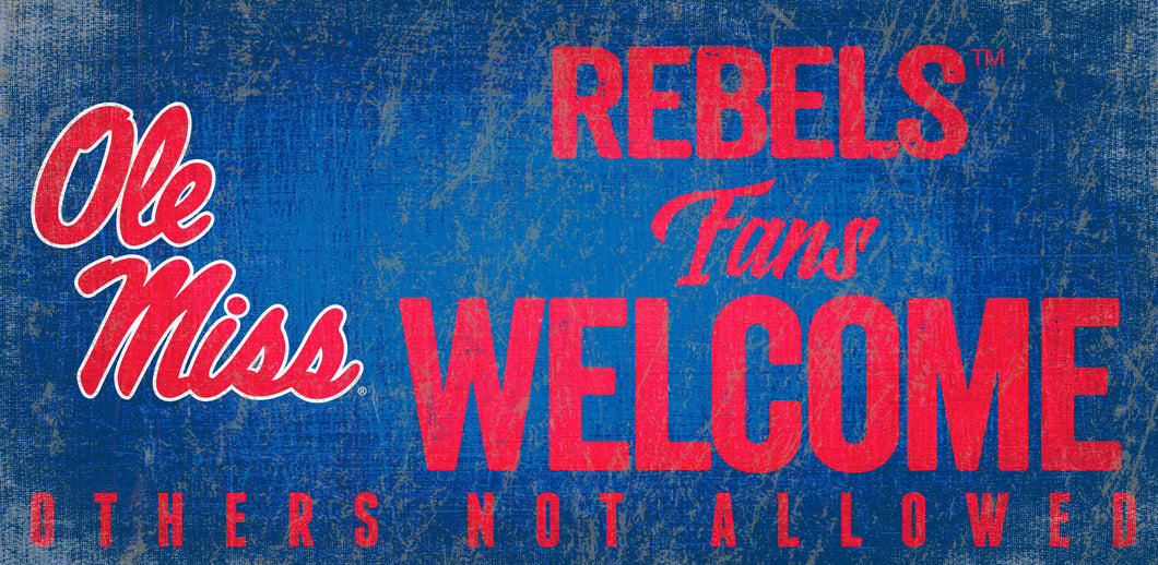 Ole Miss Rebels Fans Welcome Wood Sign