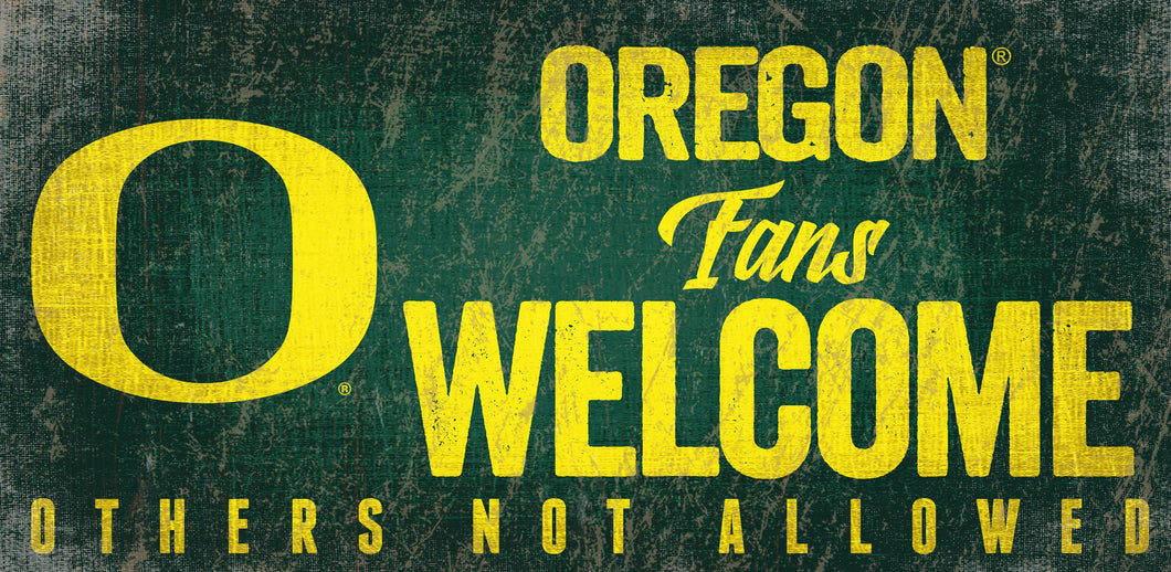 Oregon Ducks Fans Welcome Wood Sign