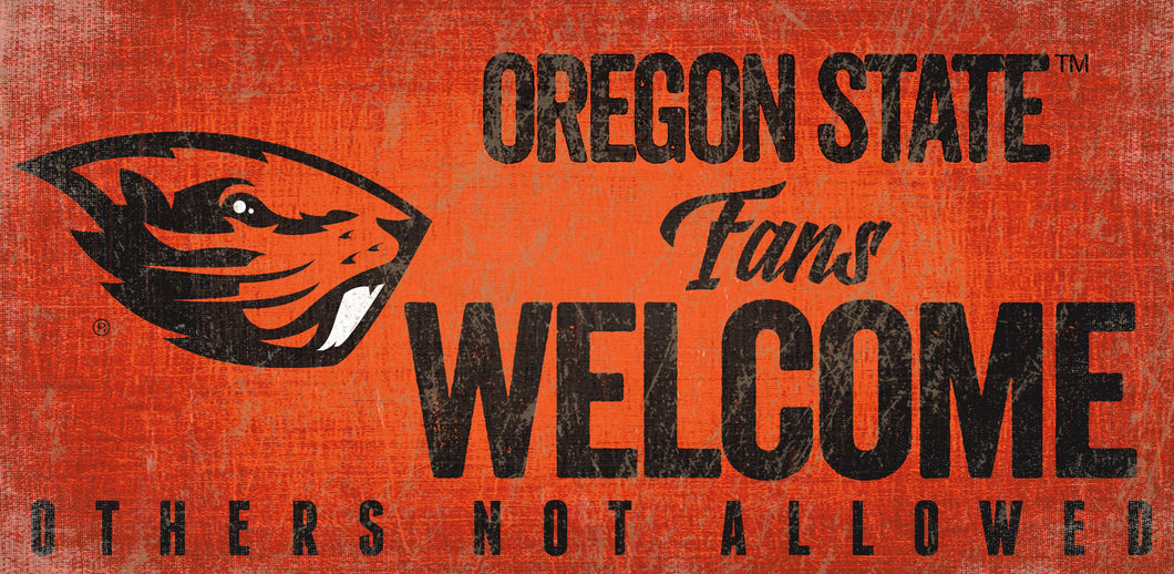 Oregon State Beavers Fans Welcome Wood Sign