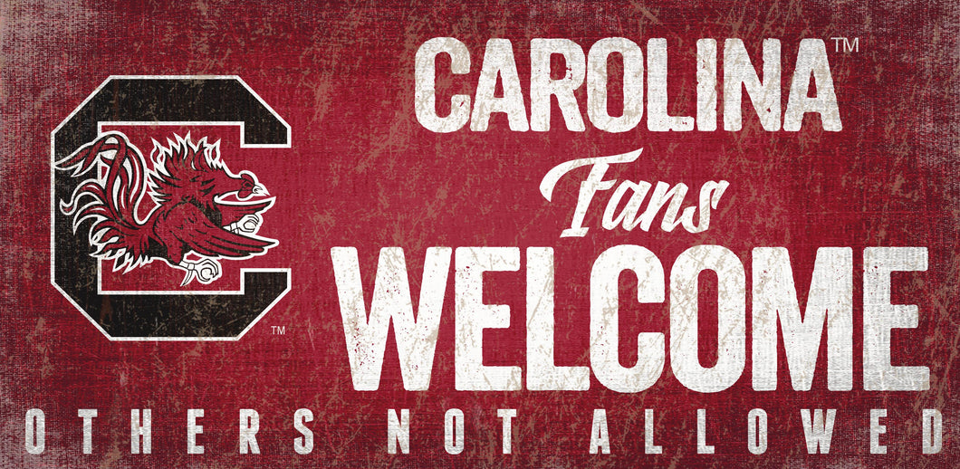 South Carolina Gamecocks Fans Welcome Wood Sign