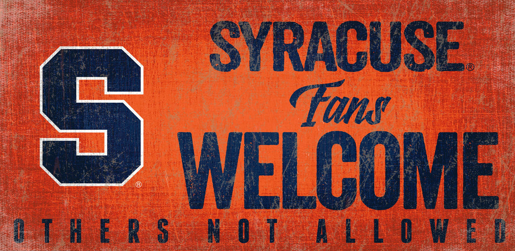 Syracuse Orange Fans Welcome Wood Sign