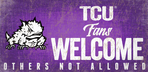TCU Horned Frogs Fans Welcome Wood Sign
