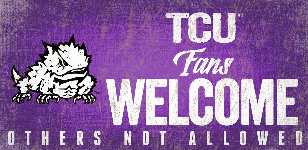 TCU Horned Frogs Fans Welcome Wood Sign
