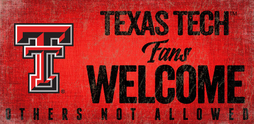 Texas Tech Red Raiders Fans Welcome Wood Sign