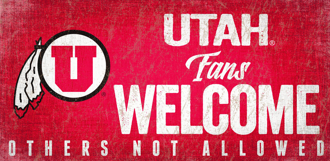 Utah Utes Fans Welcome Wood Sign - 12