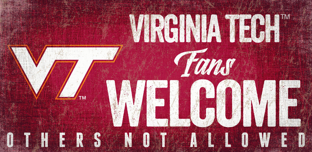 Virginia Tech Hokies Fans Welcome Wood Sign 