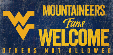West Virginia Fans Welcome Wood Sign NCAA Fan Gear from Sports Fanz