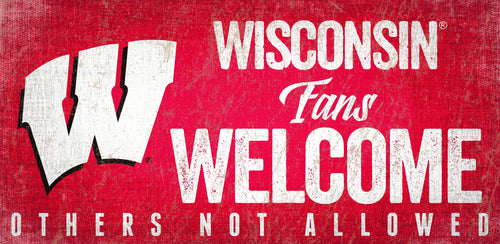 Wisconsin Badgers Fans Welcome Wood Sign 