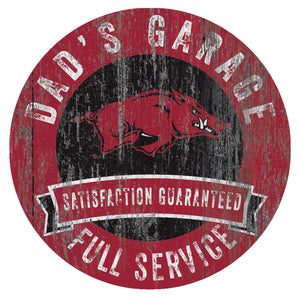 Arkansas Razorbacks Dad's Garage Sign