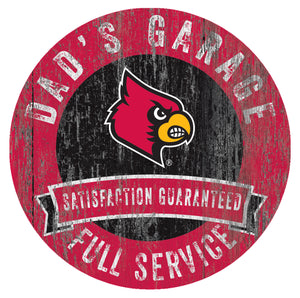 Louisville Cardinals Dad's Garage Sign