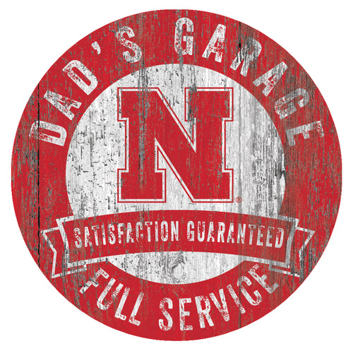 Nebraska Conrhuskers Dad's Garage Sign