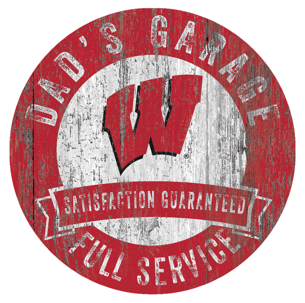 Wisconsin Badgers Dad's Garage Sign