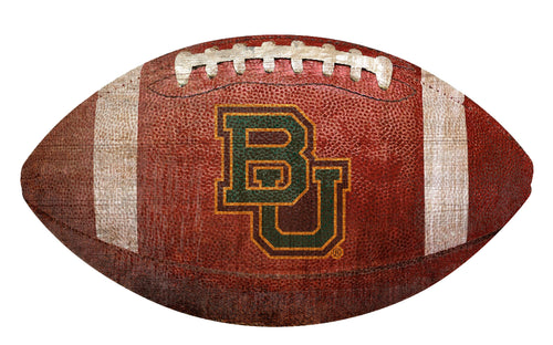 Baylor Bears Football Shaped Sign Wood Sign