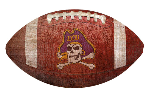 East Carolina Pirates Football Shaped Sign Wood Sign