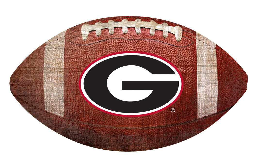 Georgia Bulldogs Football Shaped Sign Wood Sign