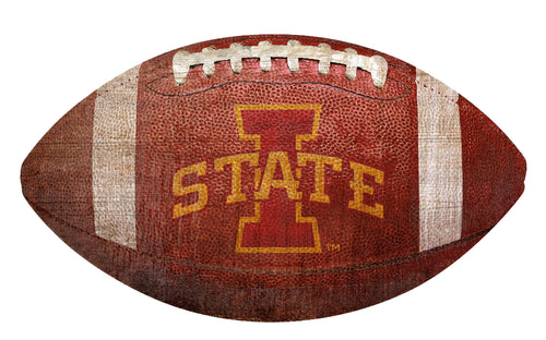 Iowa State Cyclones Football Shaped Sign Wood Sign