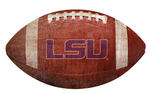 LSU Tigers Football Shaped Sign Wood Sign