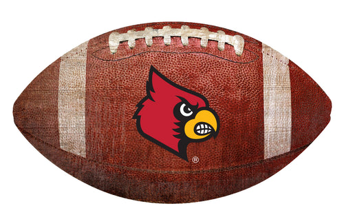 Louisville Cardinals Football Shaped Sign Wood Sign 