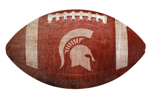 Michigan State Spartans Football Shaped Sign Wood Sign