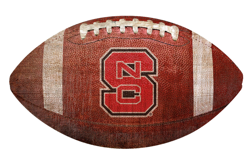 NC State Wolfpack Football Shaped Sign Wood Sign