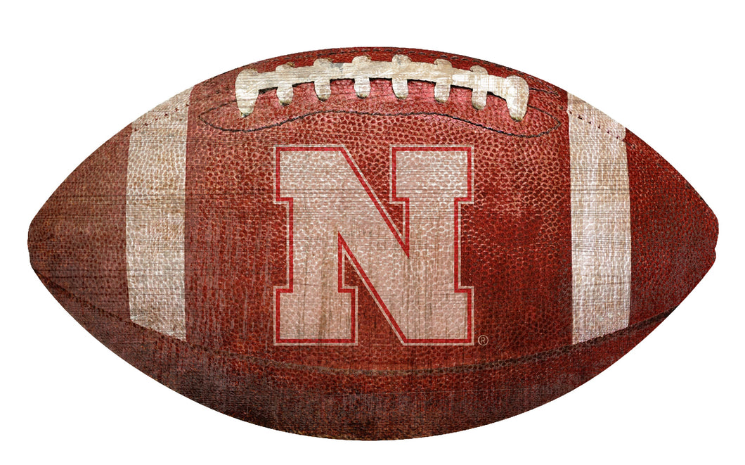 Nebraska Cornhuskers Football Shaped Sign Wood Sign
