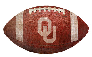 Oklahoma Sooners Football Shaped Sign Wood Sign