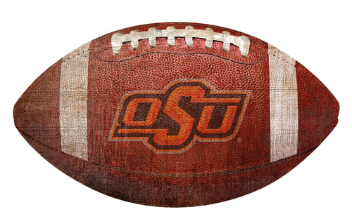 Oklahoma State Cowboys Football Shaped Sign Wood Sign