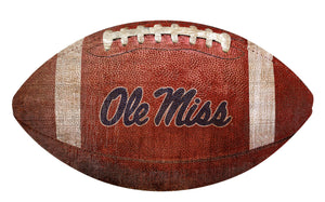Ole Miss Rebels Football Shaped Sign Wood Sign