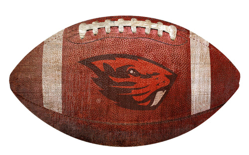 Oregon State Beavers Football Shaped Sign Wood Sign
