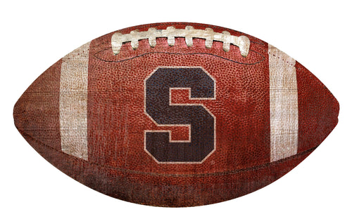 Syracuse  Orange Football Shaped Sign Wood Sign