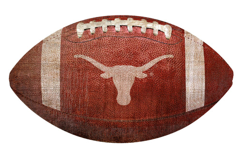 Texas Lonhorns Football Shaped Sign Wood Sign