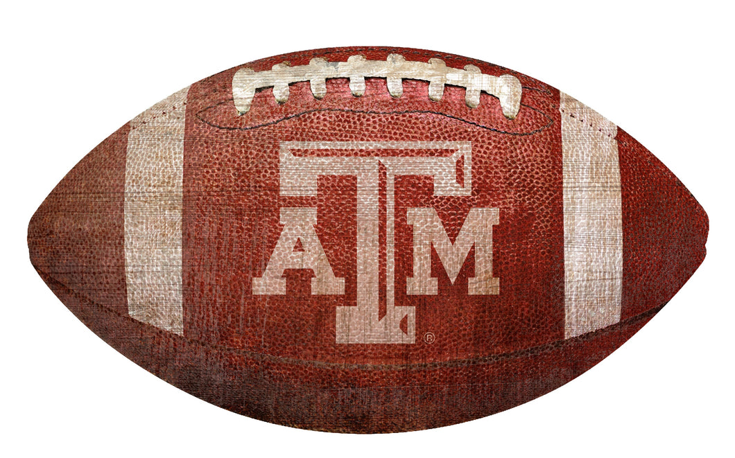 Texas A&M Aggies Football Shaped Sign Wood Sign