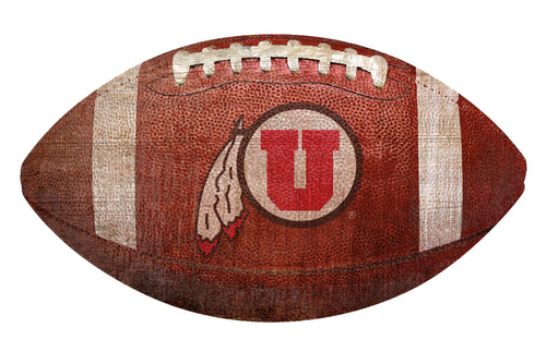 Utah Utes Football Shaped Sign Wood Sign