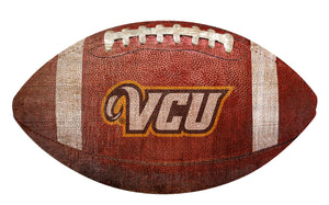 VCU  Rams Football Shaped Sign Wood Sign 