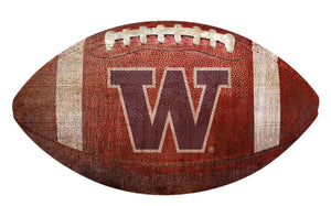 Washington Huskiers Football Shaped Sign Wood Sign