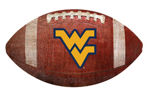 West Virginia Mountaineers Football Shaped Sign Wood Sign