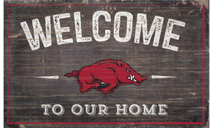 Arkansas Razorbacks Welcome to Our Home Sign  - 11"x19"