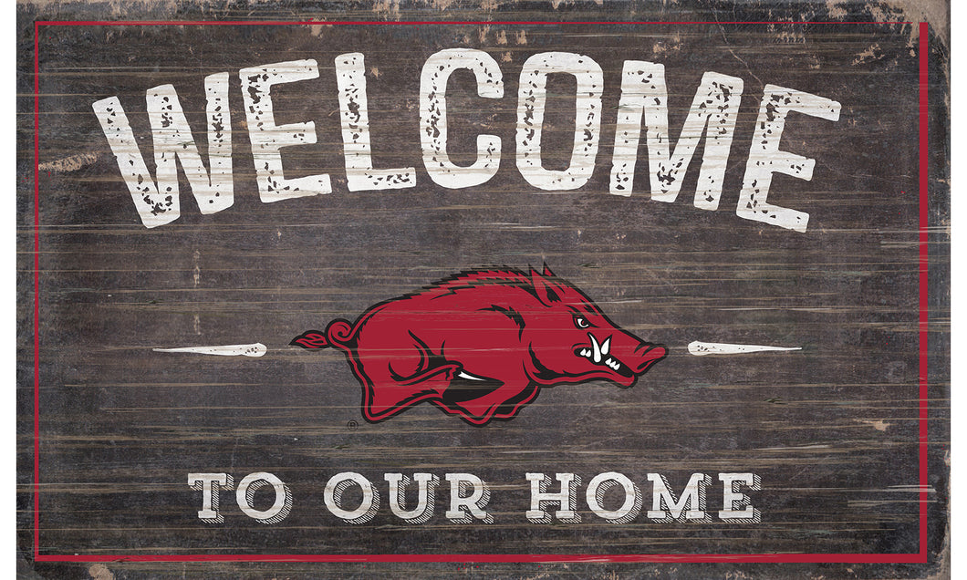 Arkansas Razorbacks Welcome to Our Home Sign  - 11