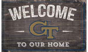 Georgia Tech Yellow Jacket Welcome to Our Home Sign  - 11"x19"