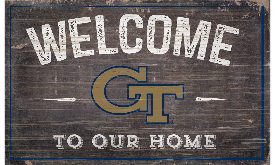 Georgia Tech Yellow Jacket Welcome to Our Home Sign  - 11