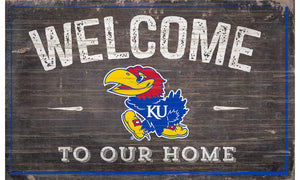 Kansas Jayhawks Welcome to Our Home Sign  - 11"x19"