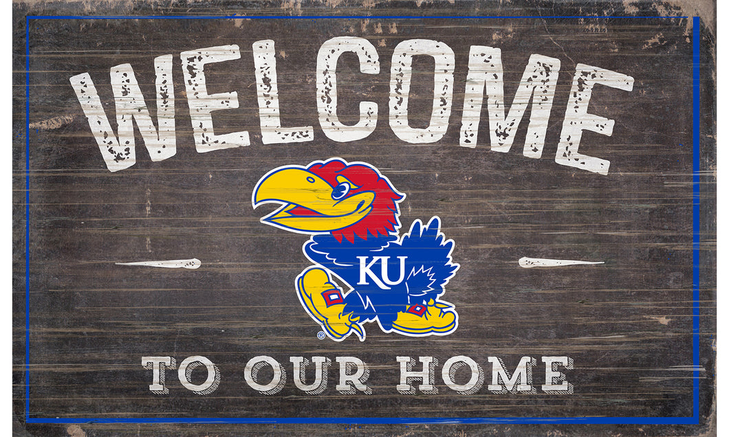Kansas Jayhawks Welcome to Our Home Sign  - 11
