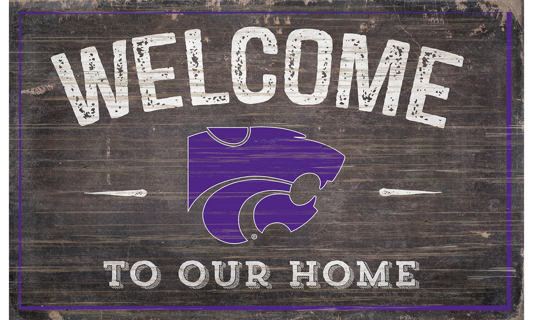 Kansas State Wildcats Welcome to Our Home Sign  - 11