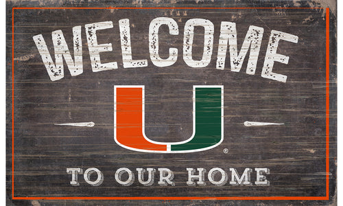 Miami Hurricanes Welcome to Our Home Sign  - 11